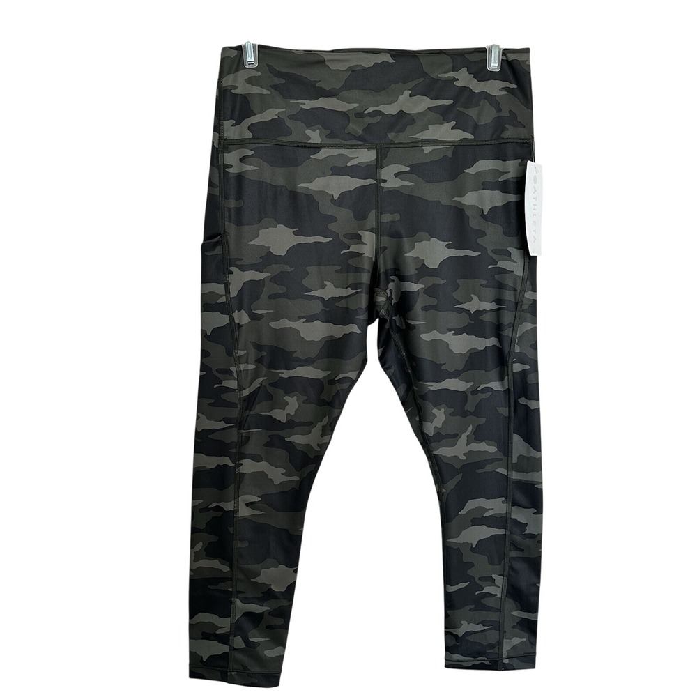 Athleta‎ Ultimate Camo 7/8 Tight Womens 1X Olive Green High Rise Leggings NEW